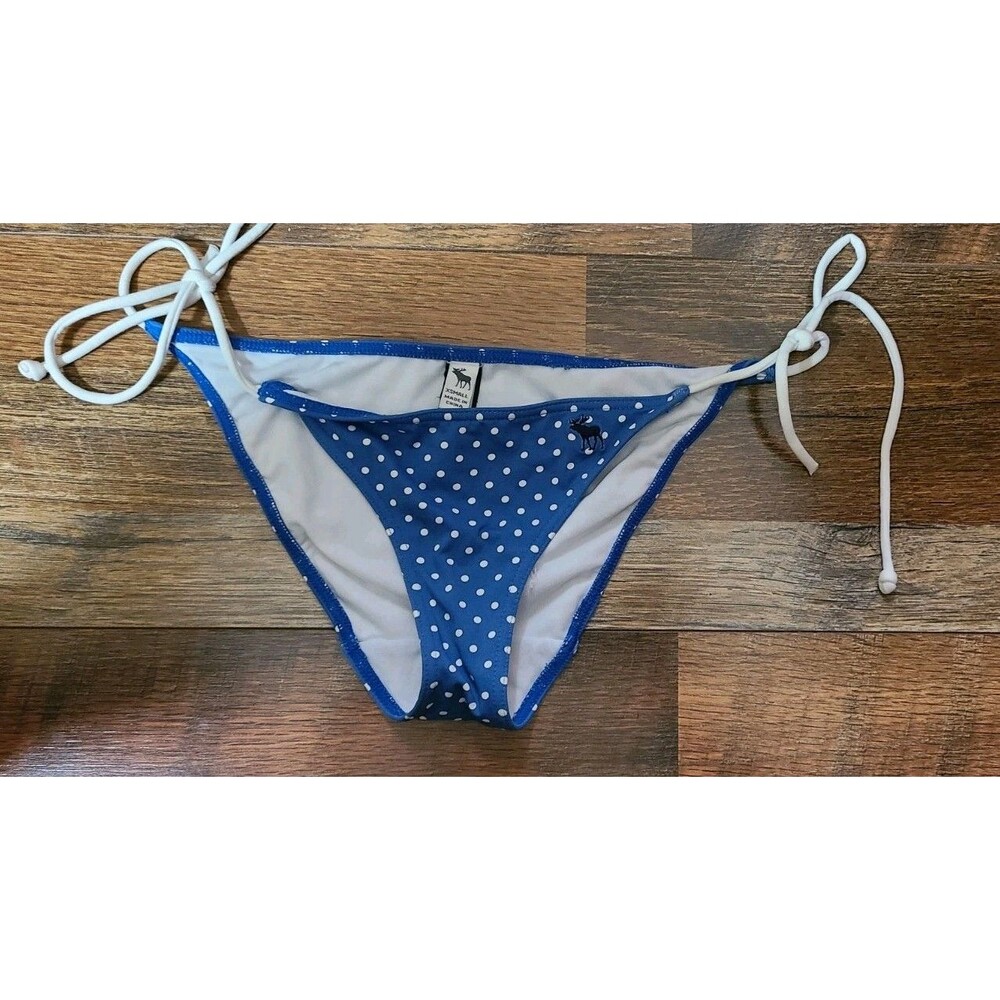 ABERCROMBIE & FITCH swimsuit bikini Blue Polka Dot bottom size Xs